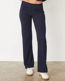 MONROW Original Fleece Flare Pant HEATHEREDNAVY Fashion